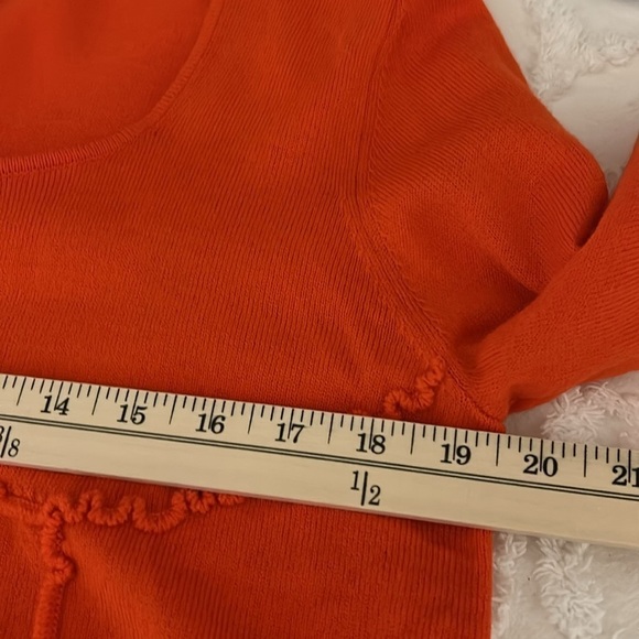 NWT ASOS Design Knit Ruffle corset lightweight sweater in coral. Women’s 12. - Picture 7 of 8